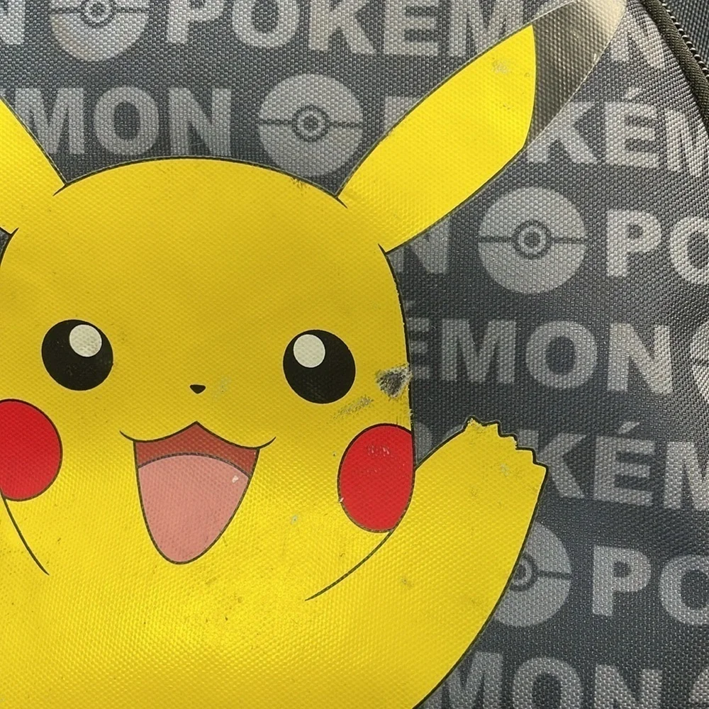 Recycled Pokemon Backpack Pikachu Grey Gray School